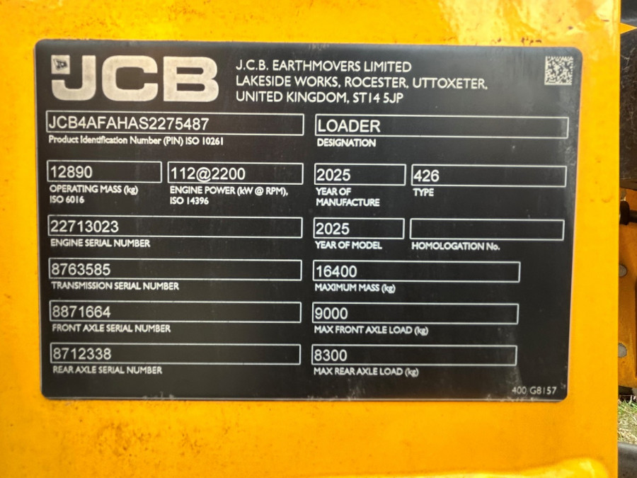 2025 JCB WHEELED LOADER Wheel Loader Image 19