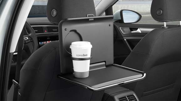 Folding tray with cup holder