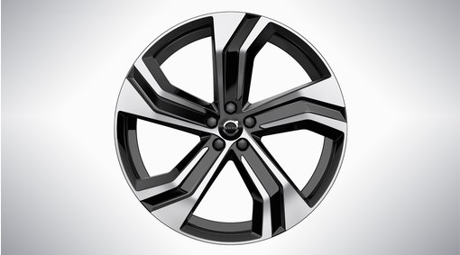 22" 5-Double Spoke Black Diamond Cut - 1096