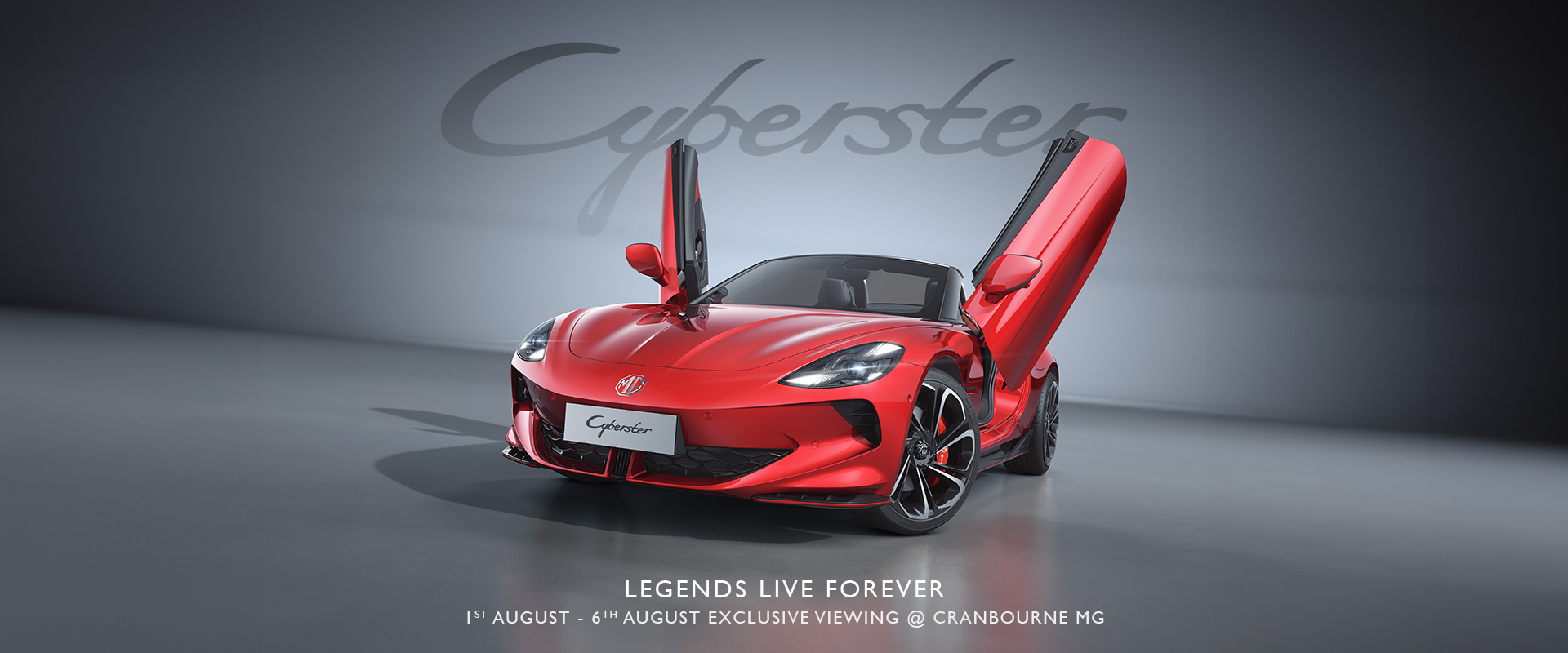Your invtiation to view the highly anticipated MG Cyberster from 1st August to 6th August