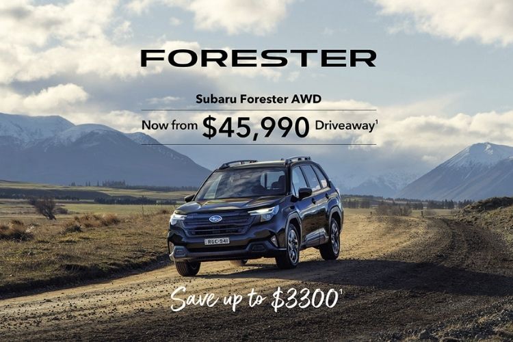 Subaru Forester AWD now starting at just $45,990 Driveaway<sup>1</sup>
