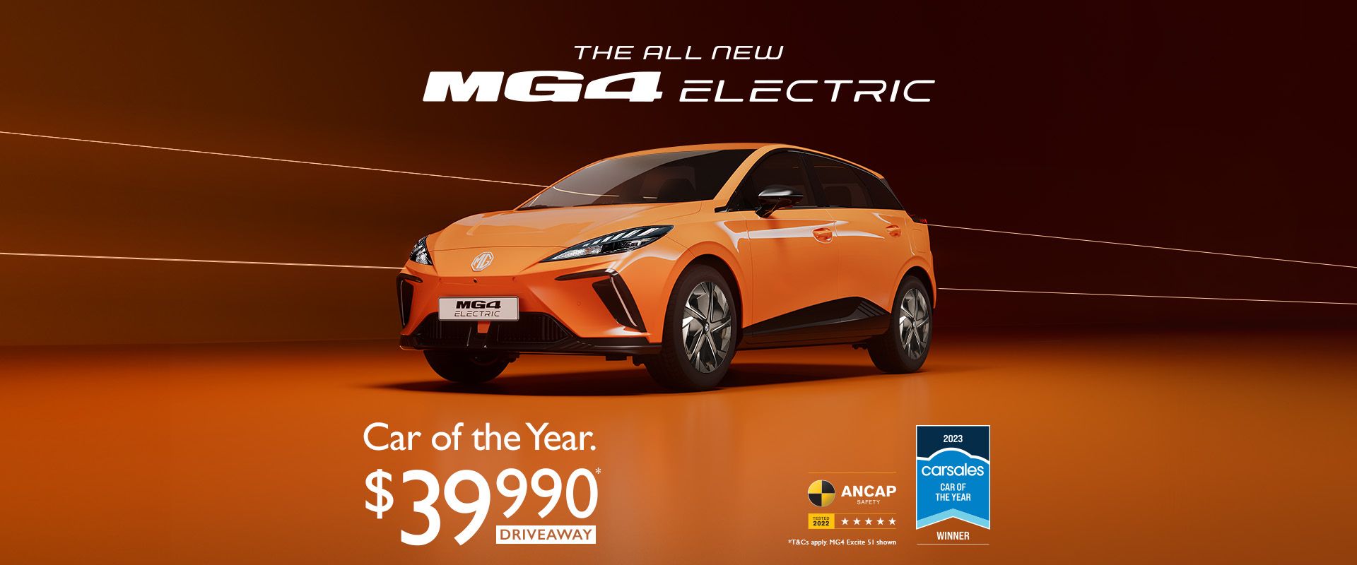 The All New MG4 Electric. Car of the Year $39990 Driveaway.