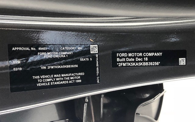 2018 Ford Endura CA 2019MY TITANIUM Suv