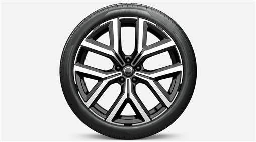 Complete wheels, 22" 5 Y-Spoke Glossy Black Diamond Cut, Forged- 1351