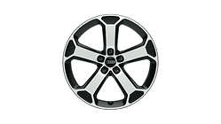 Cast aluminium wheel in 5-arm latus design, matt black, high-gloss turned finish, 8 J x 19  (4 Piece)