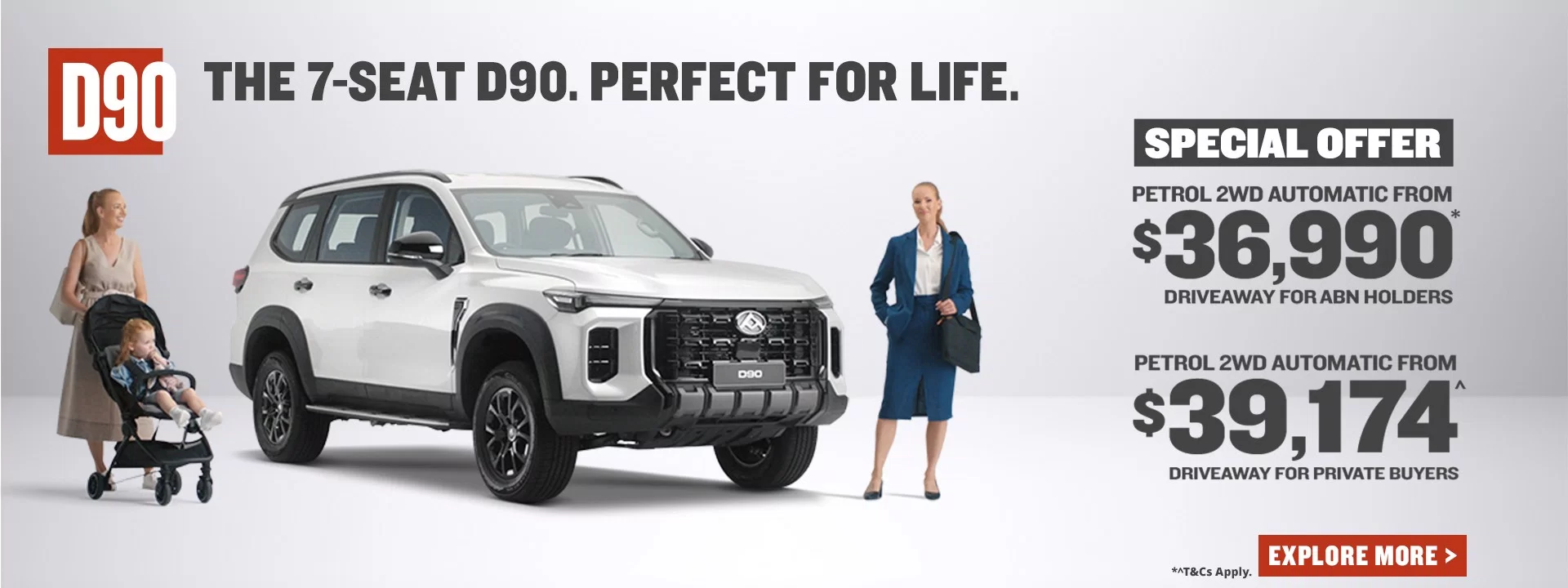 The 7-Seat D90. Perfect for life.