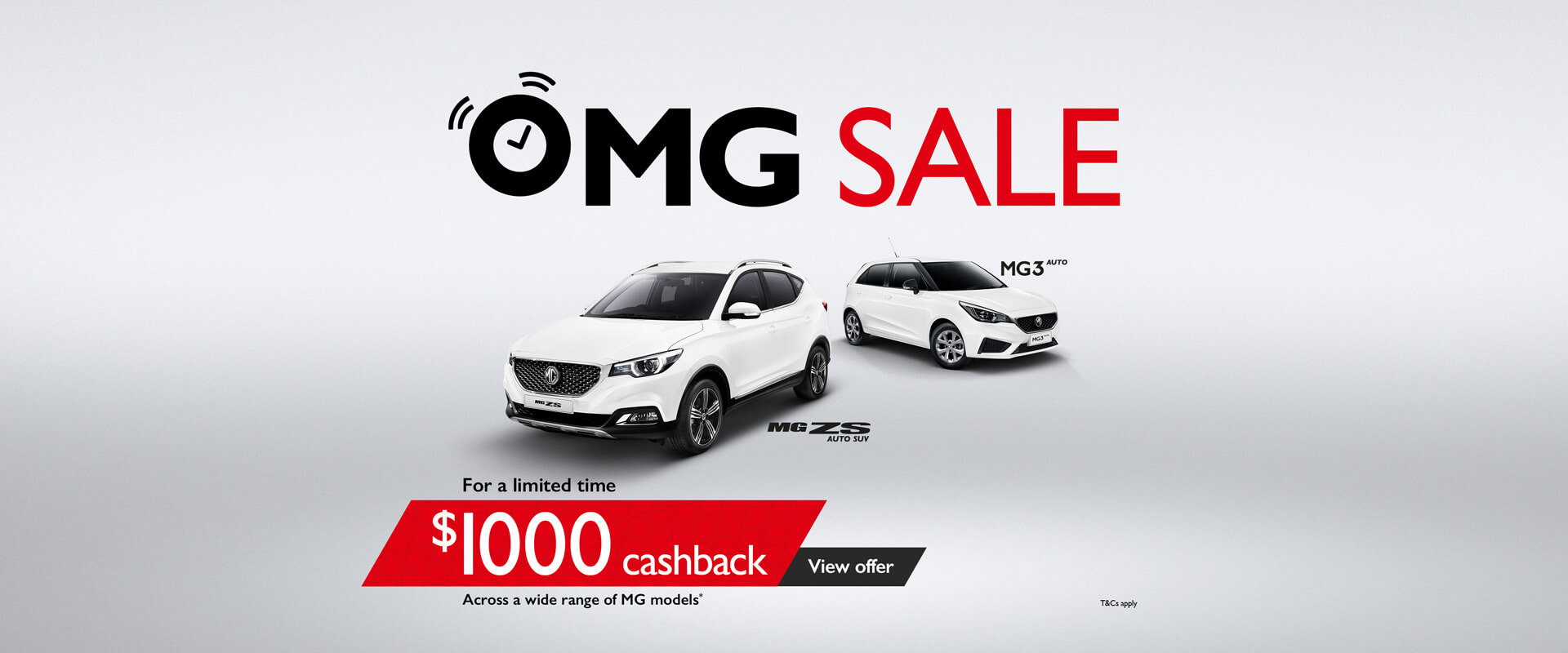 MG OMG Sale $1000 Cashback for a limited time