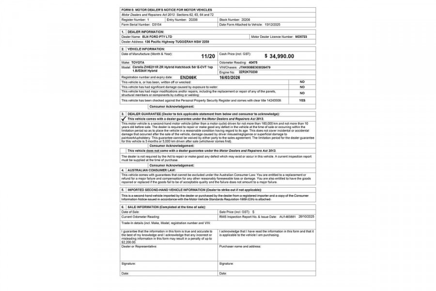 2020 Toyota Corolla ZWE211R ZR Hybrid Hatch Image 21