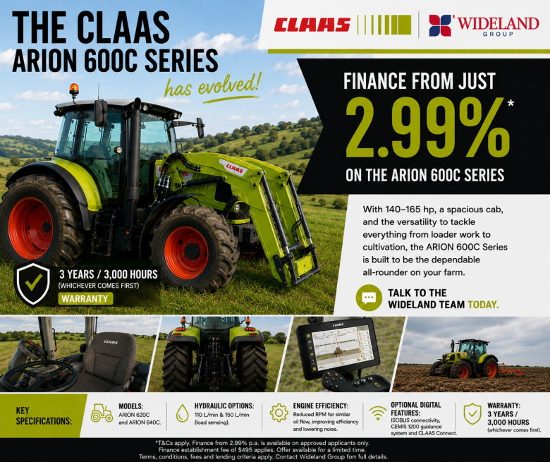 CLAAS ARION 600C Series Finance from 2.99%* p.a.