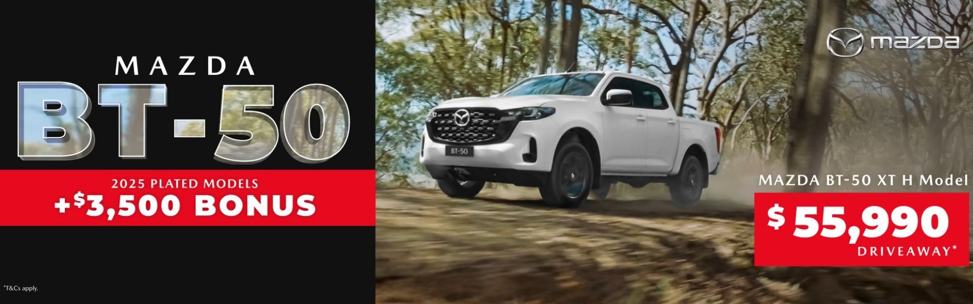 Mazda BT-50 2025 Plated Bonus. $55990 Driveaway