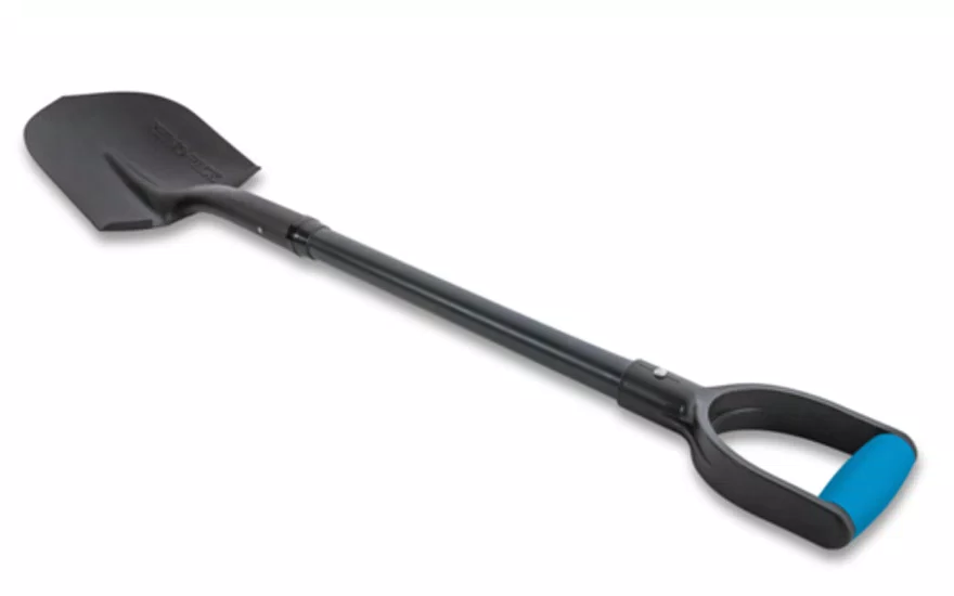 Spade black handle blue grip