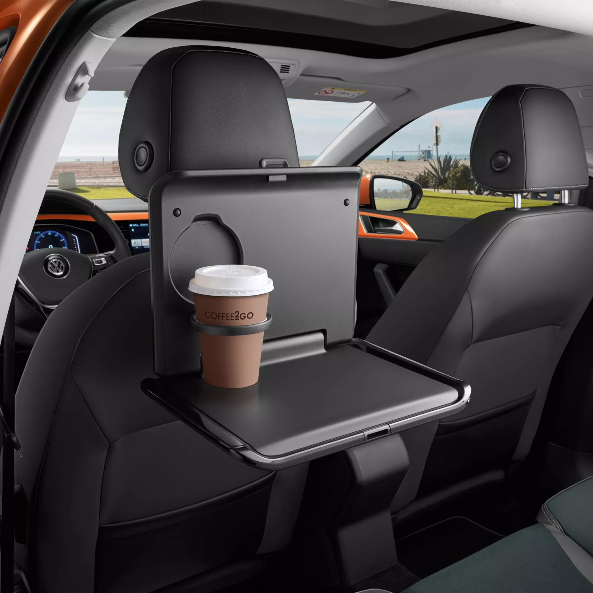 Folding table with cup holder