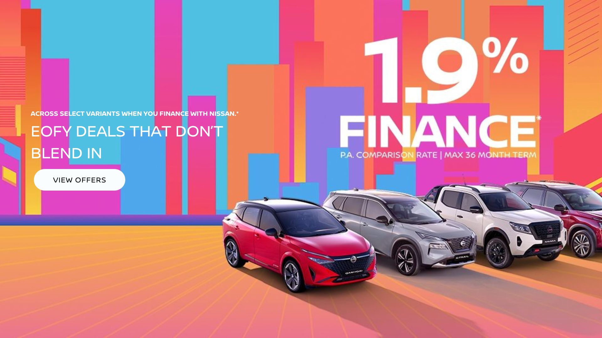 1.9% Finance. EOFY deals that dont blend in.