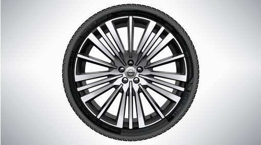 Complete wheel, 22" 20-Spoke Black Diamond Cut Alloy Wheel