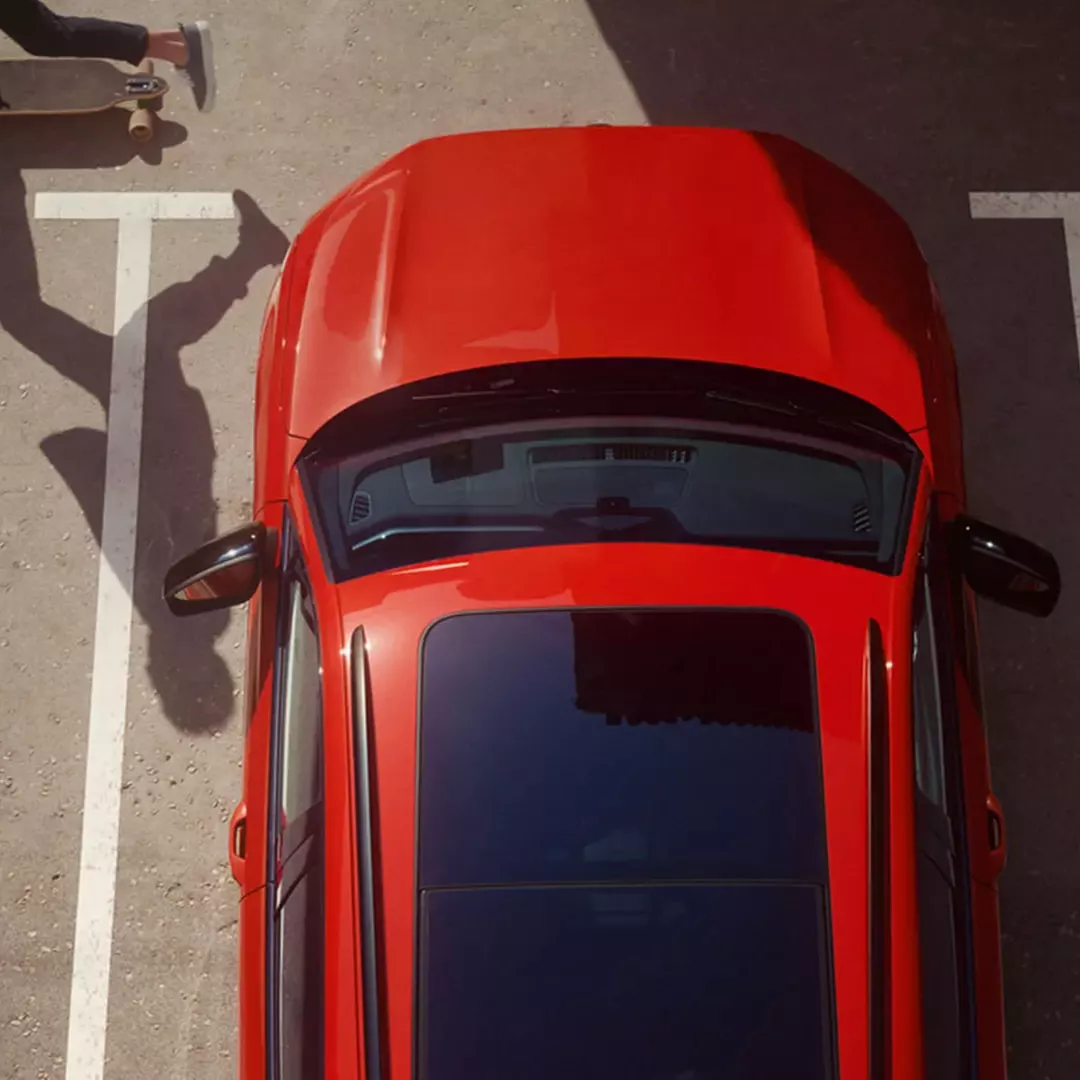 Steps in right when you need it. Front Cross Traffic Assist Image