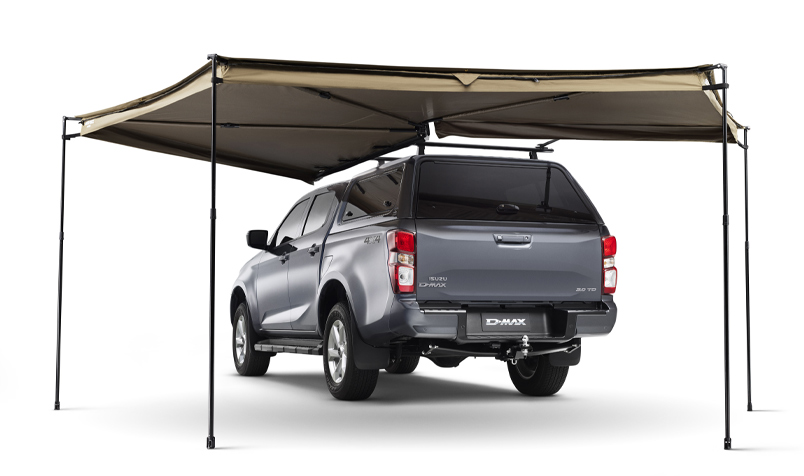  D-MAX Rhino-Rack Batwing Awning (Left) with STOW iT (For All Crew Cab UTE Models fitted with an Isuzu Genuine Canopy and Canopy Roof Bars)