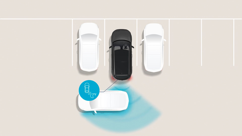 Rear Cross-Traffic Collision-Avoidance Assist (RCCA). Image