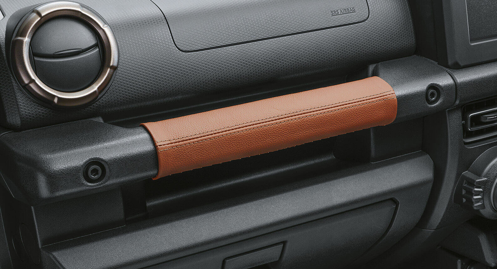 Jimny - Cover, Assistant Grip, Brown With Silver Stitching 