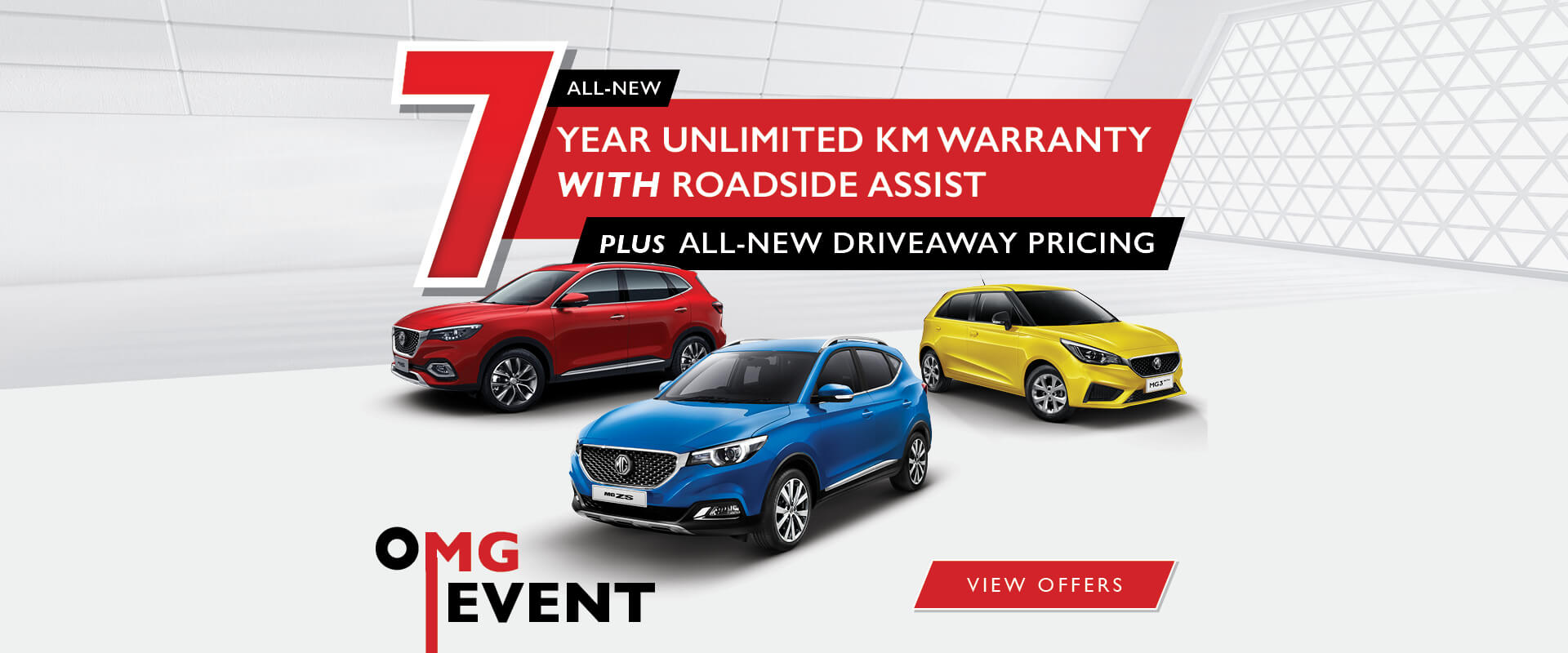 OMG Event. All-new 7 year unlimited km warranty with roadside assist plus all-new driveaway pricing. Find out more.