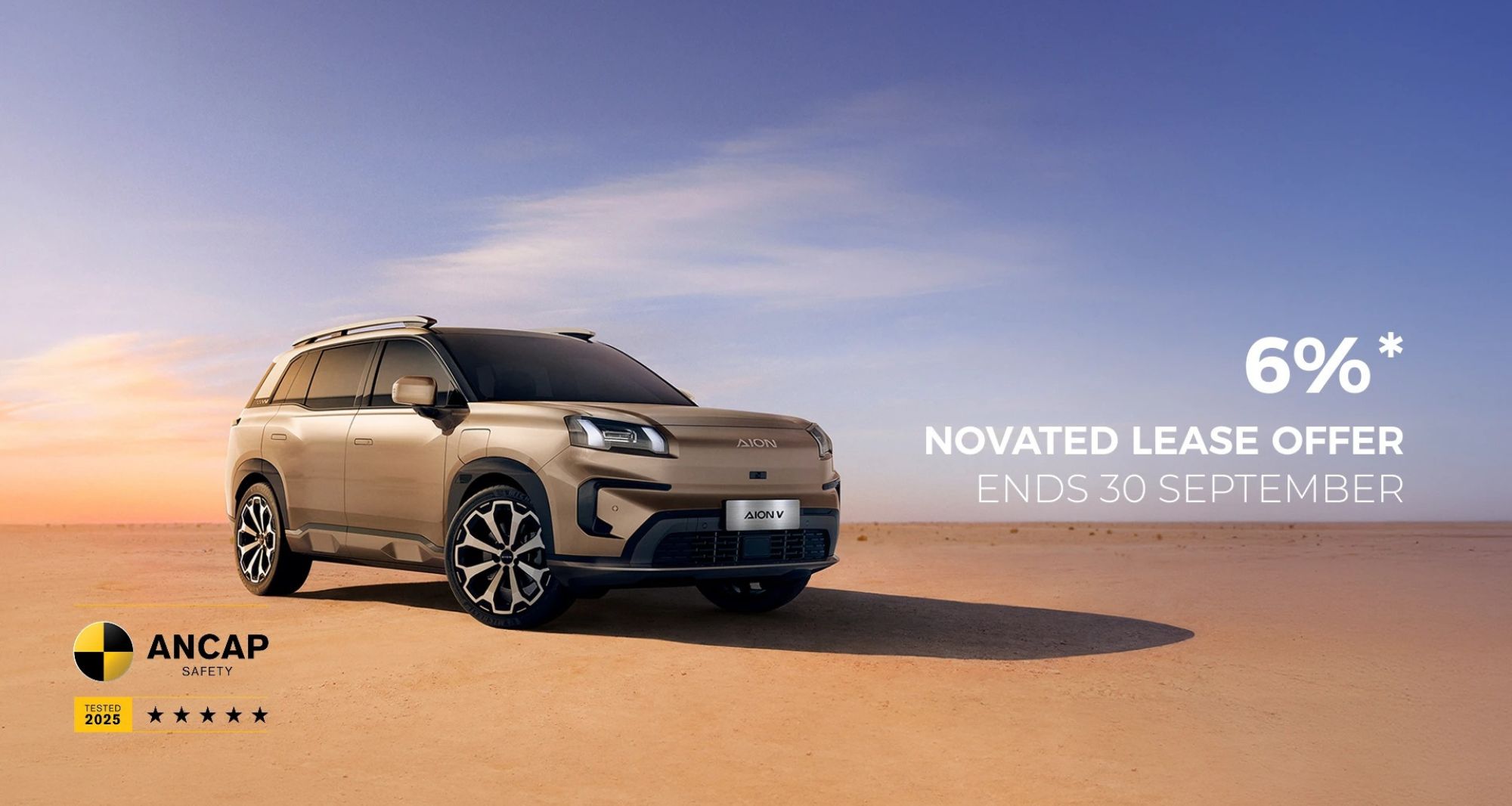 6 percent Novated Lease Offer. Ends 30 September