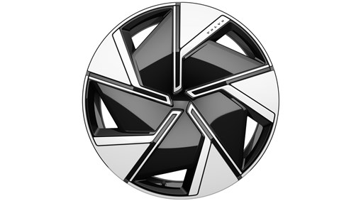 22" 5-Spoke Glossy Black/ Glossy White Diamond Cut