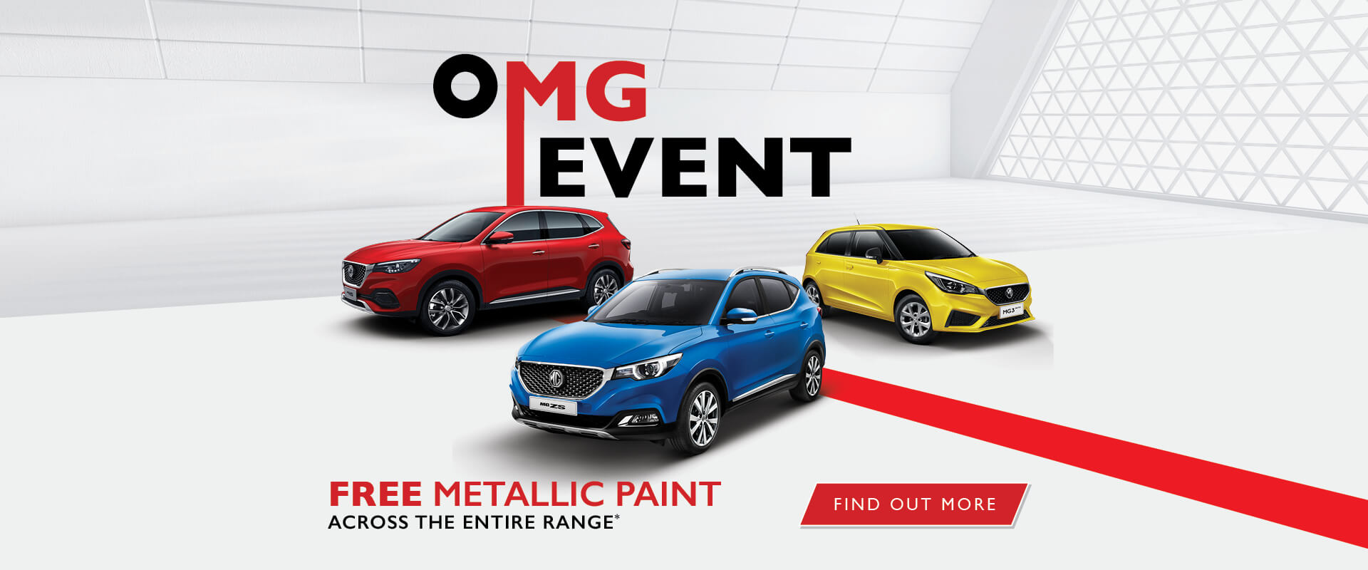 OMG Event. Free metallic pain across the entire MG range*. Find out more.